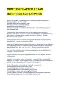 MGMT 300 CHAPTER 1 EXAM QUESTIONS AND ANSWERS 