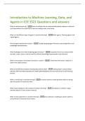 Introduction to Machine Learning&comma; Data&comma; and  Agents in CSE 3521 Questions and answers 