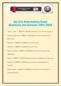 Bio 214 Articulations Exam Questions and Answers 100&percnt; PASS