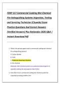 FDNY S17 Commercial Cooking Wet Chemical  Fire Extinguishing Systems Inspection&comma; Testing  and Servicing Technician &lpar;Citywide&rpar; Exam  Practice Questions And Correct Answers  &lpar;Verified Answers&rpar; Plus Rationales 2026 Q&A &vert;  Instant Download Pdf