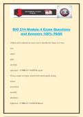 BIO 214 Module 4 Exam Questions and Answers 100&percnt; PASS