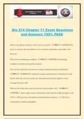 Bio 214 Chapter 11 Exam Questions and Answers 100&percnt; PASS