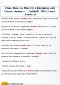 Chiro Theories Midterm 2 Questions with  Correct Answers &vert; Updated &lpar;100&percnt; Correct  Answers&rpar;