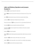 Labor and Delivery Questions and answers  Graded A&plus;
