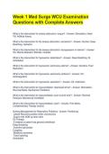 Week 1 Med Surge WCU Examination Questions with Complete Answers 