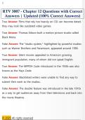 RTV 3007 - Chapter 12 Questions with Correct  Answers &vert; Updated &lpar;100&percnt; Correct Answers&rpar; 