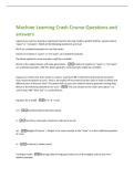 Machine Learning Crash Course Questions and  answers 