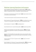 Machine Learning Questions and answers 