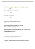 Machine Learning Questions and answers 