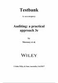 Auditing&colon; A Practical Approach&comma; 3rd Australian Edition &ndash; Robyn Moroney&comma; Fiona Campbell&comma; Jane Hamilton &ndash; ISBN 9780730326496 &ndash; Test Bank &lpar;All Chapters Covered 1&ndash;12&rpar;