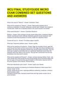 WCU FINAL STUDYGUIDE MICRO EXAM COMBINED SET QUESTIONS AND ANSWERS  