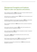 Management Prerogative and Employee  Rights in Labor Law Question and answers 