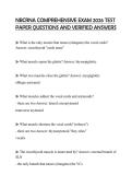 NBCRNA COMPREHENSIVE EXAM 2026 TEST PAPER QUESTIONS AND VERIFIED ANSWERS