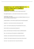 Essentials of Investments &ndash; Chapters 1&ndash;5 Questions & Answers for Finance and Investment