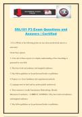 SSL101 P3 Exam Questions and Answers &vert; Certified