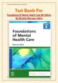 Test Bank For Foundations Of Mental Health Care 8th Edition By Michelle Morrison-Valfre with complete chapters 1-33 and anwers