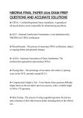 NBCRNA FINAL PAPER 2026 EXAM PREP QUESTIONS AND ACCURATE SOLUTIONS
