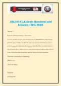 SSL101 FILE Exam Questions and Answers 100&percnt; PASS