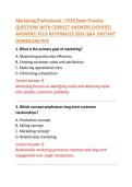 Marketing Professional Certification Exam Practice Questions With Correct Answers