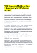 WCU Advanced Med Surg Exam 1 Questions with 100&percnt; Correct Answers 