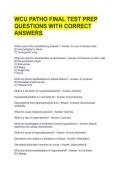 WCU PATHO FINAL TEST PREP QUESTIONS WITH CORRECT ANSWERS 