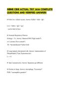 NBME CBSE ACTUAL TEST 2026 COMPLETE QUESTIONS AND VERIFIED ANSWERS