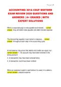 ACCOUNTING 301A CSUF MIDTERM  EXAM REVIEW 2026 QUESTIONS AND  ANSWERS &vert; A&plus; GRADED &vert; WITH  EXPERT SOLUTIONS 