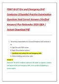 FDNY W-07 Fire and Emergency Drill  Conductor &lpar;Citywide&rpar; Practice Examination  Questions And Correct Answers &lpar;Verified  Answers&rpar; Plus Rationales 2026 Q&A &vert;  Instant Download Pdf