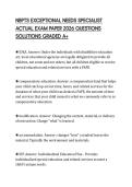 NBPTS EXCEPTIONAL NEEDS SPECIALIST ACTUAL EXAM PAPER 2026 QUESTIONS SOLUTIONS GRADED A&plus;