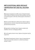 NBPTS EXCEPTIONAL NEEDS SPECIALIST CERTIFICATION TEST 2026 FULL SOLUTION SET