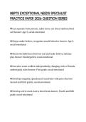NBPTS EXCEPTIONAL NEEDS SPECIALIST PRACTICE PAPER 2026 QUESTION SERIES