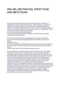 HPA 455&comma; SECTION 020 STRAT PLNG AND MKTG EXAM QUESTIONS WITH CORRECT ANSWERS 