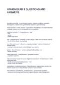 HPA455 EXAM 1 QUESTIONS AND ANSWERS