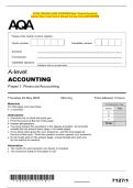 ACTUAL 2025 AQA A-LEVEL ACCOUNTING Paper 1 Financial Accounting   Question Paper & Mark Scheme &lpar;Merged&rpar; Thursday 22 May 2025 &lbrack;VERIFIED&rsqb; 