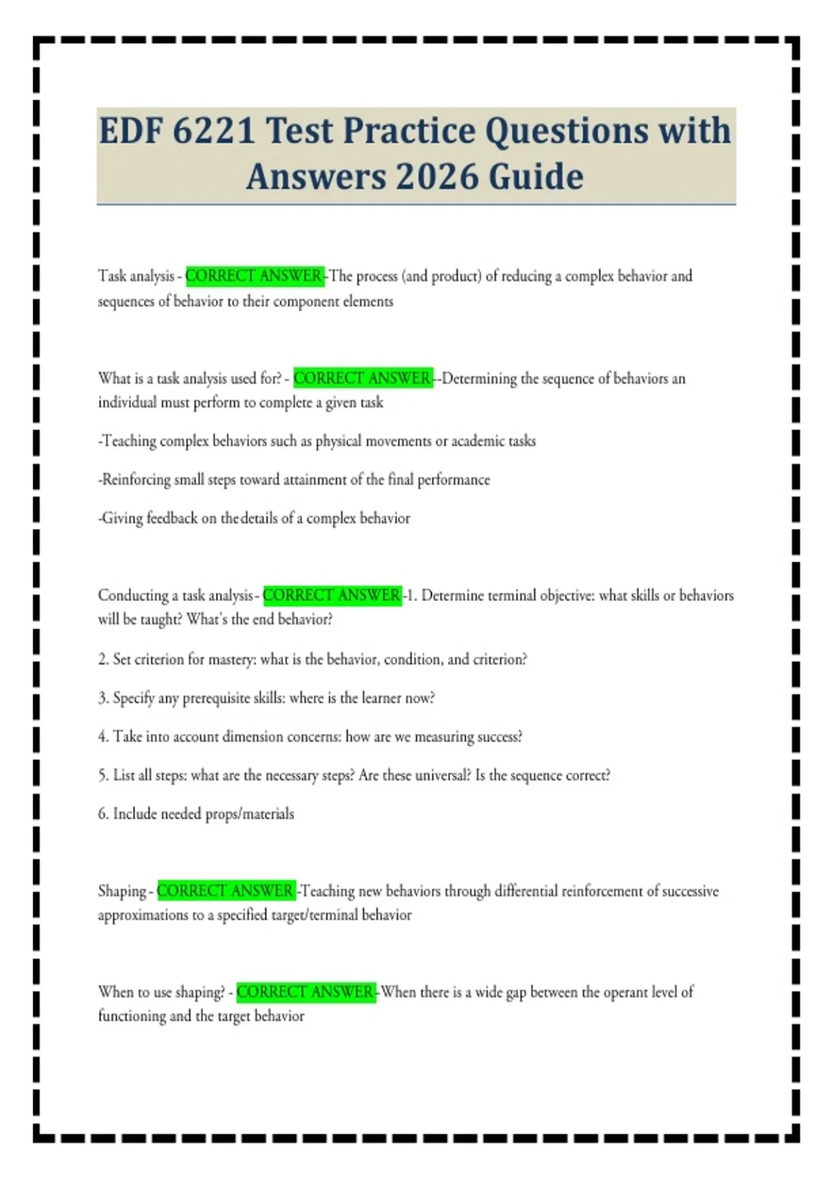 EDF 6221 Test Practice Questions with Answers 2026 Guide - EDF 6221 ...