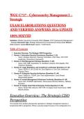WGU C727 - Cybersecurity Management I &ndash; Strategic  EXAM ELABORATIONS QUESTIONS  AND VERIFIED ANSWERS 2026 UPDATE 100&percnt; SOLVED 