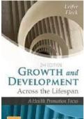 Test Bank - Growth and Development Across the Lifespan&colon; A Health Promotion Focus 2nd Edition&comma; &lpar;Leifer&comma; 2022&rpar;&comma; Chapter 1-16 &vert; All Chapters