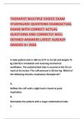 THERAPIST MULTIPLE CHOICE EXAM STUDYGUIDE QUESTIONS EXAM&lpar;ACTUAL EXAM&rpar; WITH CORRECT ACTUAL QUESTIONS AND CORRECTLY WELL DEFINED ANSWERS LATEST ALREADY GRADED A&plus; 2026