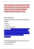 NBRC EXAM&comma;PART I EXAM&lpar;ACTUAL EXAM&rpar; WITH CORRECT ACTUAL QUESTIONS AND CORRECTLY WELL DEFINED ANSWERS LATEST ALREADY GRADED A&plus; 2026