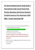 ICC General Requirements Study Guide &vert;  International Code Council Exam Prep  Practice Questions And Correct Answers  &lpar;Verified Answers&rpar; Plus Rationales 2026  Q&A &vert; Instant Download Pdf