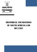 HFL1501&lowbar;Historical Foundations of South African Law&lowbar;Comprehensive Summary 