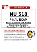 NU 518 Final Exam &lpar;2026&rpar; PDF &vert; Health Assessment &vert; Exam-Style Questions &vert; USA