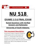 NU 518 Exams 1&ndash;3 & Final &lpar;2026&rpar; PDF &vert; Health Assessment &vert; University of South Alabama