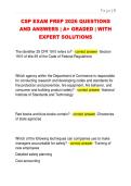 CSP EXAM PREP 2026 QUESTIONS  AND ANSWERS &vert; A&plus; GRADED &vert; WITH  EXPERT SOLUTIONS 