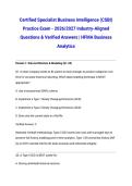 Certified Specialist Business Intelligence &lpar;CSBI&rpar; Practice Exam - 2026&sol;2027 Industry-Aligned Questions & Verified Answers &vert; HFMA Business Analytics