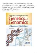 Test Bank Genetics And Genomics In Nursing And Health Care 2nd EditionAuthor&colon;Theresa A&period; Beery&comma; M&period; Linda Workman&comma; And Julia A&period; Eggert All Chapters Covered 100&percnt; Complete A&plus; Study Guide Latest Version