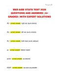 MED AIDE STATE TEST 2026  QUESTIONS AND ANSWERS &vert; A&plus;  GRADED &vert; WITH EXPERT SOLUTIONS 
