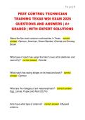 PEST CONTROL TECHNICIAN  TRAINING TEXAS WDI EXAM 2026  QUESTIONS AND ANSWERS &vert; A&plus;  GRADED &vert; WITH EXPERT SOLUTIONS 