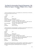 Test Bank &ndash; Intermediate Financial Management &lpar;12th Edition&rpar; by Eugene F&period; Brigham & Phillip R&period; Daves &vert; Chapters 1&ndash;32