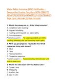 Water Safety Instructor Certification Exam Questions with Answer